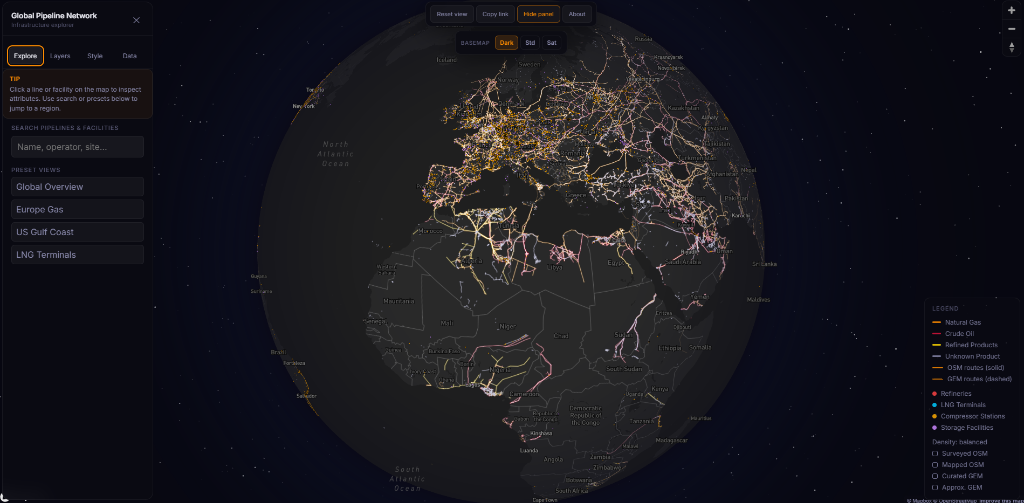 Global Pipeline Network Map